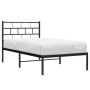 Estructura de cama con cabecero metal negro 100x200 cm de , Camas y somieres - Ref: Foro24-355654, Precio: 72,07 €, Descuento: %