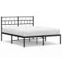 Bed frame with black metal headboard 120x190 cm by , Beds and slatted bases - Ref: Foro24-355656, Price: 85,93 €, Discount: %