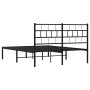 Bed frame with black metal headboard 120x190 cm by , Beds and slatted bases - Ref: Foro24-355656, Price: 85,93 €, Discount: %