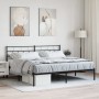 Estructura de cama con cabecero metal negro 180x200 cm de , Camas y somieres - Ref: Foro24-355663, Precio: 123,71 €, Descuent...