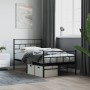 Bed frame with headboard and black metal footboard 80x200 cm by , Beds and slatted bases - Ref: Foro24-355668, Price: 66,74 €...