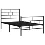 Bed frame with headboard and black metal footboard 80x200 cm by , Beds and slatted bases - Ref: Foro24-355668, Price: 66,74 €...