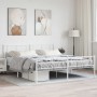 Metal bed frame with headboard and white footboard 180x200 cm by , Beds and slatted bases - Ref: Foro24-372250, Price: 110,97...