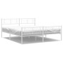 Metal bed frame with headboard and white footboard 180x200 cm by , Beds and slatted bases - Ref: Foro24-372250, Price: 110,97...