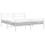 Estructura cama metal con cabecero y estribo blanco 180x200 cm de , Camas y somieres - Ref: Foro24-372250, Precio: 113,99 €, ...