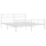 Metal bed frame with headboard and white footboard 180x200 cm by , Beds and slatted bases - Ref: Foro24-372250, Price: 110,97...