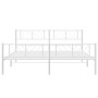 Metal bed frame with headboard and white footboard 180x200 cm by , Beds and slatted bases - Ref: Foro24-372250, Price: 110,97...