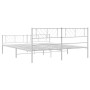 Metal bed frame with headboard and white footboard 180x200 cm by , Beds and slatted bases - Ref: Foro24-372250, Price: 110,97...