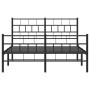 Black metal headboard and footboard bed frame 160x200 cm by , Beds and slatted bases - Ref: Foro24-355680, Price: 106,75 €, D...