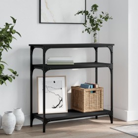 Black engineered wood console table 75x29x75 cm by , Side tables - Ref: Foro24-834040, Price: 48,97 €, Discount: %