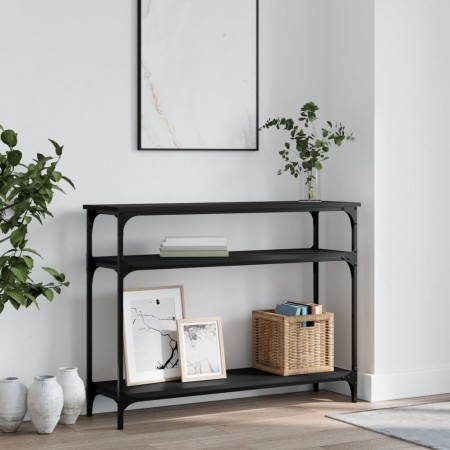 Black engineered wood console table 100x29x75 cm by , Side tables - Ref: Foro24-834035, Price: 50,80 €, Discount: %