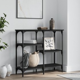 Black engineered wood console table 80x29x75 cm by , Side tables - Ref: Foro24-834075, Price: 51,36 €, Discount: %