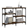 Mesa consola madera de ingeniería roble ahumado 102x29x75 cm de , Mesas auxiliares - Ref: Foro24-834082, Precio: 55,04 €, Des...