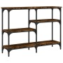 Mesa consola madera de ingeniería roble ahumado 102x29x75 cm de , Mesas auxiliares - Ref: Foro24-834082, Precio: 55,04 €, Des...