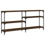 Mesa consola madera de ingeniería marrón roble 160x29x75 cm de , Mesas auxiliares - Ref: Foro24-834089, Precio: 74,46 €, Desc...