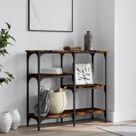 Smoked oak engineered wood console table 80x29x75 cm by , Side tables - Ref: Foro24-834077, Price: 50,53 €, Discount: %