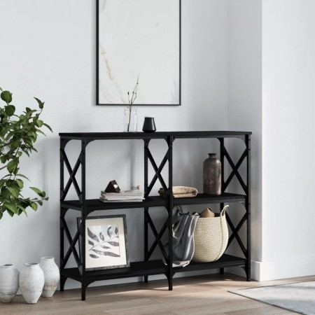 Black engineered wood console table 100x28x80.5 cm by , Side tables - Ref: Foro24-835419, Price: 48,42 €, Discount: %