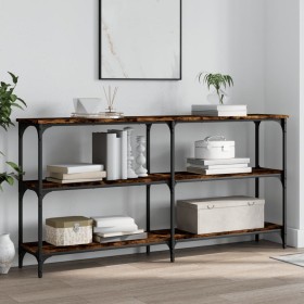 Smoked oak engineered wood console table 150x29x75 cm by , Side tables - Ref: Foro24-834107, Price: 75,99 €, Discount: %