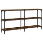 Smoked oak engineered wood console table 150x29x75 cm by , Side tables - Ref: Foro24-834107, Price: 74,63 €, Discount: %