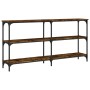 Mesa consola madera de ingeniería roble ahumado 150x29x75 cm de , Mesas auxiliares - Ref: Foro24-834107, Precio: 74,63 €, Des...