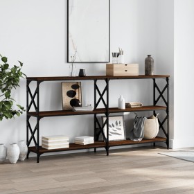 Oak brown engineered wood console table 200x28x80.5 cm by , Side tables - Ref: Foro24-835433, Price: 64,93 €, Discount: %