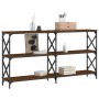 Oak brown engineered wood console table 200x28x80.5 cm by , Side tables - Ref: Foro24-835433, Price: 63,43 €, Discount: %