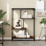 Engineered wood shelving steel smoked oak 81x36x115cm by , Bookcases and shelves - Ref: Foro24-835406, Price: 43,16 €, Discou...