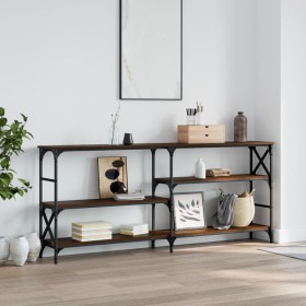 Oak brown engineered wood console table 180x29x76.5 cm by , Side tables - Ref: Foro24-835478, Price: 77,99 €, Discount: %