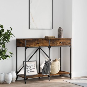 Smoked oak engineered wood console table 100x39x78.5 cm by , Side tables - Ref: Foro24-835486, Price: 61,19 €, Discount: %