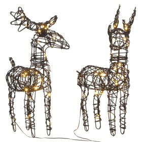 Christmas reindeer 80 LED 2 units warm white by , Christmas lights - Ref: Foro24-372168, Price: 46,99 €, Discount: %