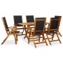 Set de comedor de jardín 7 piezas madera maciza de acacia de vidaXL, Conjuntos de jardín - Ref: Foro24-41748, Precio: 538,85 ...