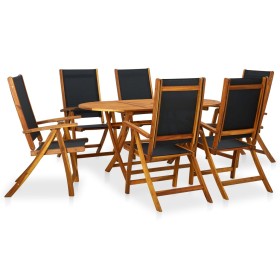 Set de comedor de jardín 7 piezas madera maciza de acacia de vidaXL, Conjuntos de jardín - Ref: Foro24-41748, Precio: 539,35 ...