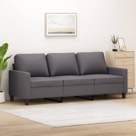 Graues 3-Sitzer-Sofa aus Kunstleder, 180 cm von , Sofas - Ref: Foro24-359144, Preis: 295,59 €, Rabatt: %