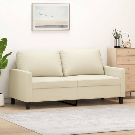 2-Sitzer-Sofa aus cremefarbenem Kunstleder, 140 cm von , Sofas - Ref: Foro24-359138, Preis: 228,99 €, Rabatt: %