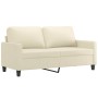 2-seater cream-colored synthetic leather sofa 140 cm by , Sofas - Ref: Foro24-359138, Price: 228,15 €, Discount: %