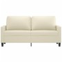 2-Sitzer-Sofa aus cremefarbenem Kunstleder, 140 cm von , Sofas - Ref: Foro24-359138, Preis: 228,99 €, Rabatt: %