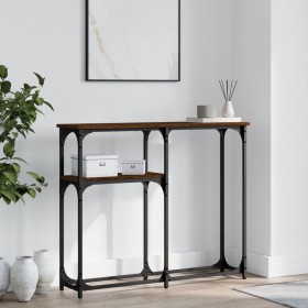 Oak brown engineered wood console table 90x22.5x75 cm by , Side tables - Ref: Foro24-834094, Price: 43,64 €, Discount: %