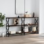 Smoked oak engineered wood console table 200x28x80.5 cm by , Side tables - Ref: Foro24-835431, Price: 61,32 €, Discount: %