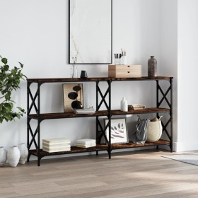 Smoked oak engineered wood console table 200x28x80.5 cm by , Side tables - Ref: Foro24-835431, Price: 62,76 €, Discount: %