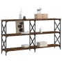 Smoked oak engineered wood console table 200x28x80.5 cm by , Side tables - Ref: Foro24-835431, Price: 61,32 €, Discount: %