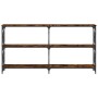 Smoked oak engineered wood console table 200x28x80.5 cm by , Side tables - Ref: Foro24-835431, Price: 61,32 €, Discount: %