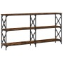 Smoked oak engineered wood console table 200x28x80.5 cm by , Side tables - Ref: Foro24-835431, Price: 61,32 €, Discount: %