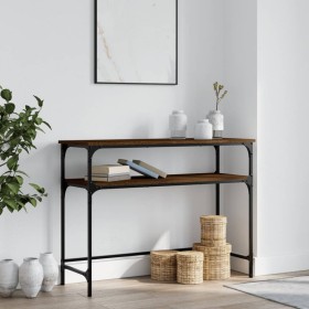 Oak brown engineered wood console table 100x35.5x75 cm by , Side tables - Ref: Foro24-834049, Price: 53,68 €, Discount: %