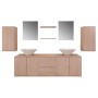 Conjunto de muebles de baño y lavabo 9 piezas beige de vidaXL, Muebles de baño - Ref: Foro24-272230, Precio: 438,30 €, Descue...