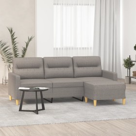 3-Sitzer-Sofa mit Hocker aus taupegrauem Stoff, 180 cm von , Sofas - Ref: Foro24-3201080, Preis: 353,74 €, Rabatt: %