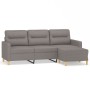 3-Sitzer-Sofa mit Hocker aus taupegrauem Stoff, 180 cm von , Sofas - Ref: Foro24-3201080, Preis: 353,74 €, Rabatt: %