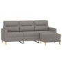 3-Sitzer-Sofa mit Hocker aus taupegrauem Stoff, 180 cm von , Sofas - Ref: Foro24-3201080, Preis: 353,74 €, Rabatt: %