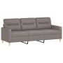 3-seater sofa with stool in taupe gray fabric 180 cm by , Sofas - Ref: Foro24-3201080, Price: 353,74 €, Discount: %