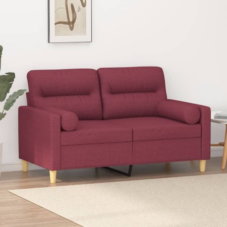 2-Sitzer-Sofa mit roten Stoffkissen 120 cm von , Sofas - Ref: Foro24-3200819, Preis: 245,59 €, Rabatt: %