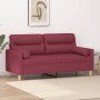 2-Sitzer-Sofa mit roten Stoffkissen 140 cm von , Sofas - Ref: Foro24-3200827, Preis: 256,75 €, Rabatt: %